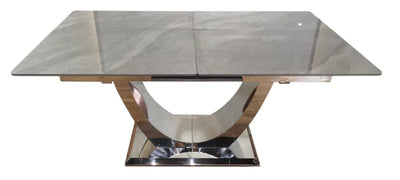 Arial 1.6-2.0m Extending Grey Ceramic Marble Dining Table