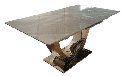 Arial 1.6-2.0m Extending Grey Ceramic Marble Dining Table