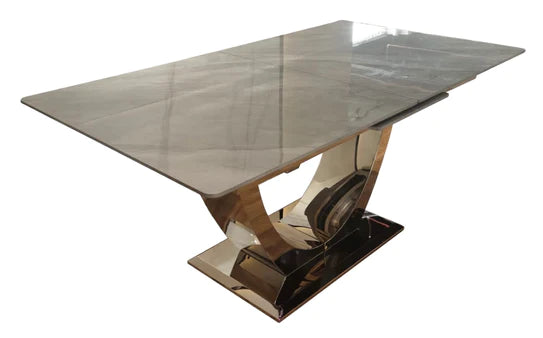 Arial 1.2-1.5m Extending Grey Ceramic Marble Dining Table