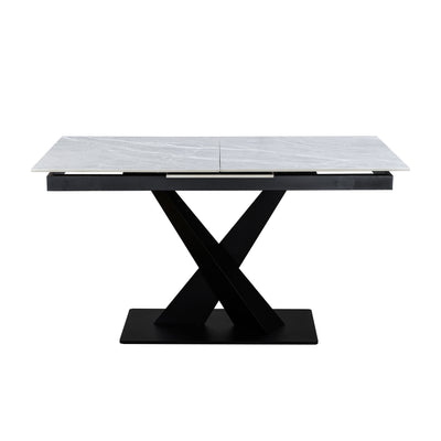 Toronto 140-180cm Grey Matt Ceramic Marble Extending Dining Table