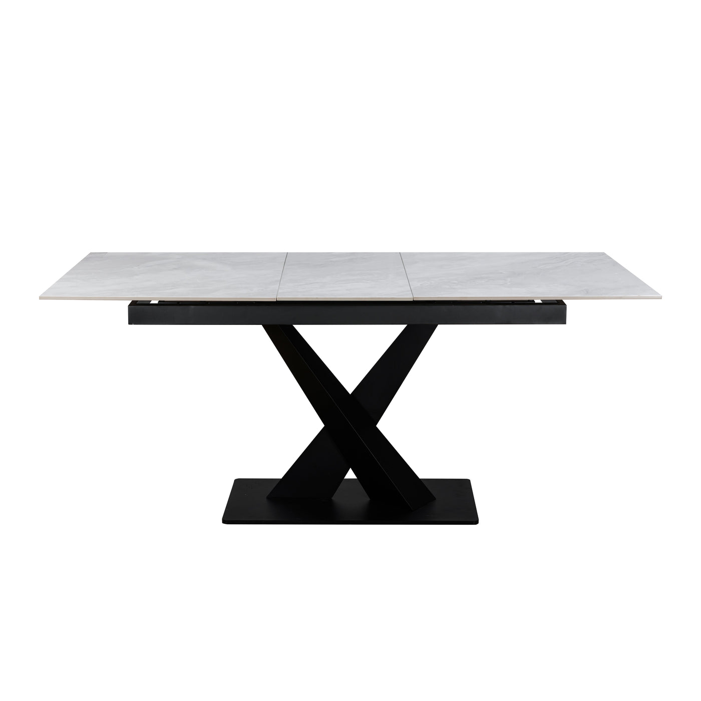 Toronto 140-180cm White Ceramic Marble Extending Dining Table With Velvet Dining Chairs