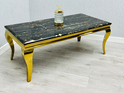 Louis Black/Gold Marble Coffee Table