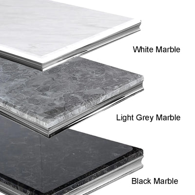 Arial 130cm Marble & Chrome Coffee Table - 5 Colours