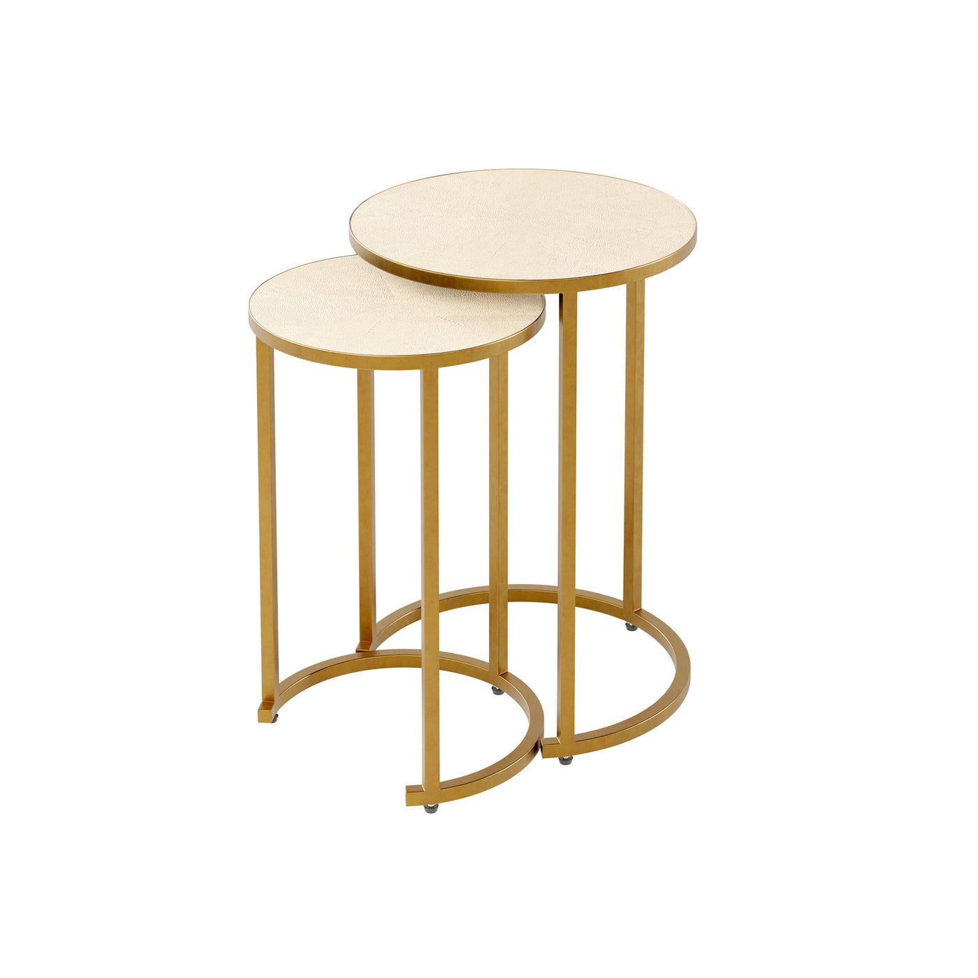 Hampton Nest Table | Ivory Shagreen | 2 piece By D.I. Designs