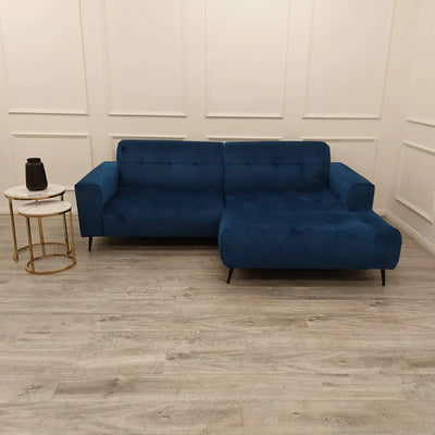 Oslo Premium Plush Velvet Fabric Corner 2 Piece Open Plan Sofa In 6 Colours