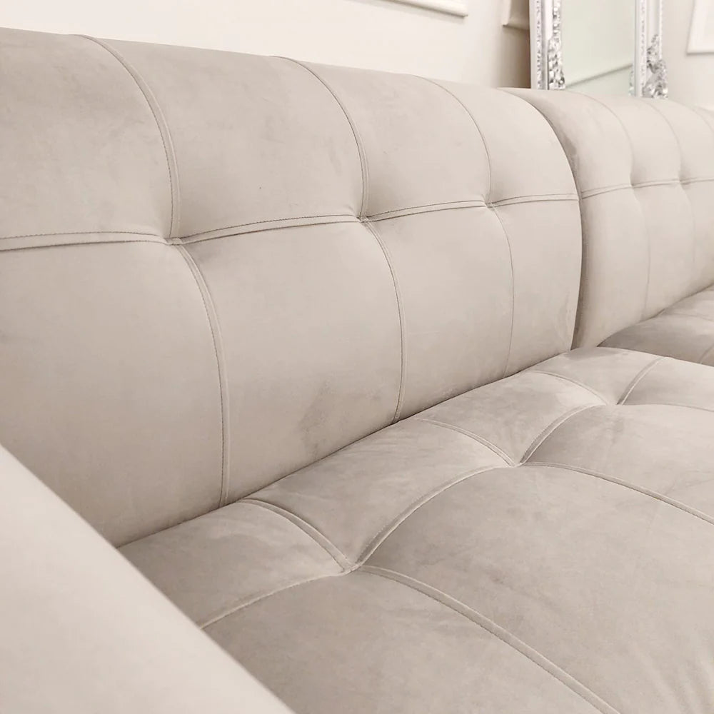 Oslo Premium Plush Velvet Fabric Corner 2 Piece Open Plan Sofa In 6 Colours