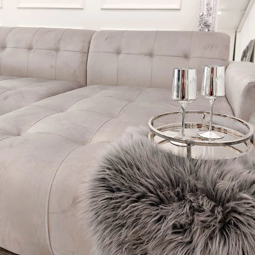 Oslo Premium Plush Velvet Fabric Corner 2 Piece Open Plan Sofa In 6 Colours