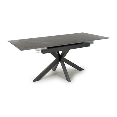 Nova 140-180cm Grey Ceramic Marble Centre Extending Dining Table