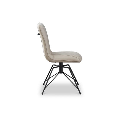 Melody Swivel Dining Chairs With Black Metal Base Pairs In 2 Colours