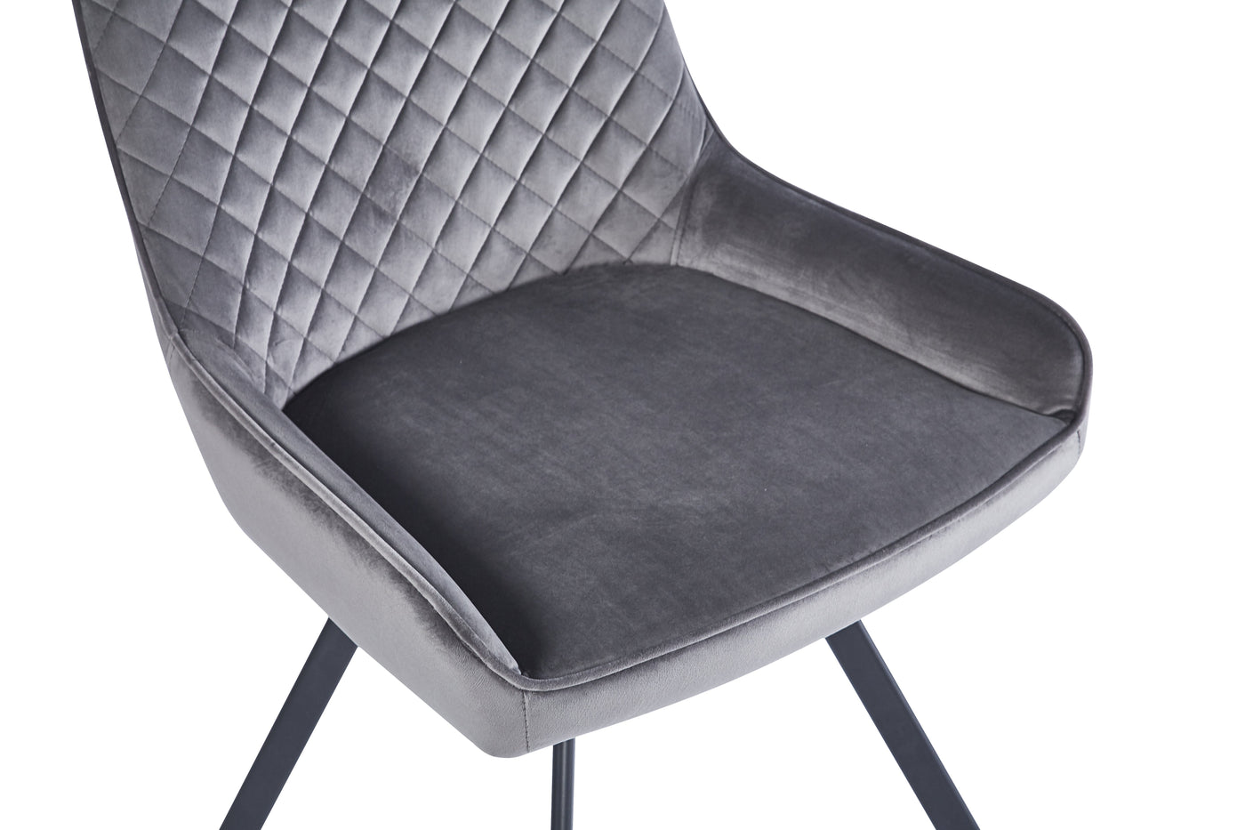 Jameson Velvet Dining Chairs With Black Metal Base - Pairs - 3 Colours