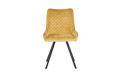 Jameson Velvet Dining Chairs With Black Metal Base - Pairs - 3 Colours
