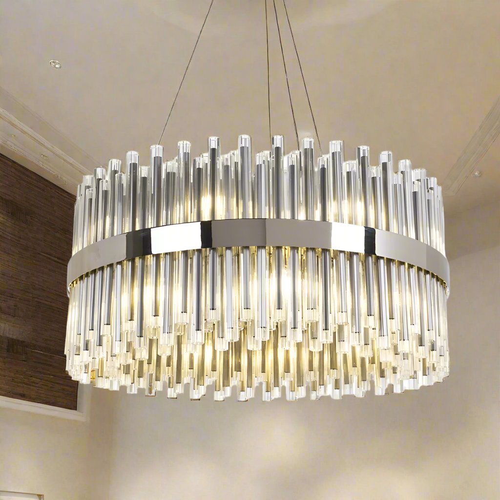RV Astley Colmar Chandelier With Nickel-Ceiling Lights & Chandeliers-RV Astley-Belmont Interiors