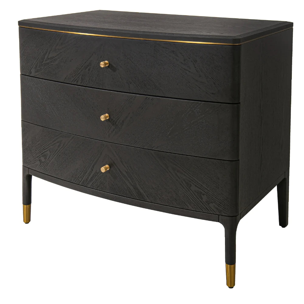 RV Astley Vancent Chest Dark Grey Gold Esme Furnishings