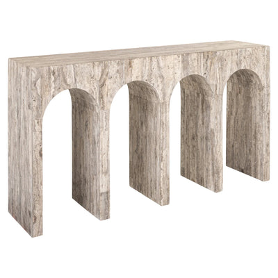 Richmond Interiors La Rague Natural Grey Travertine Console Table