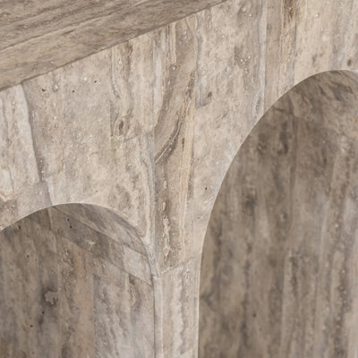 Richmond Interiors La Rague Natural Grey Travertine Console Table