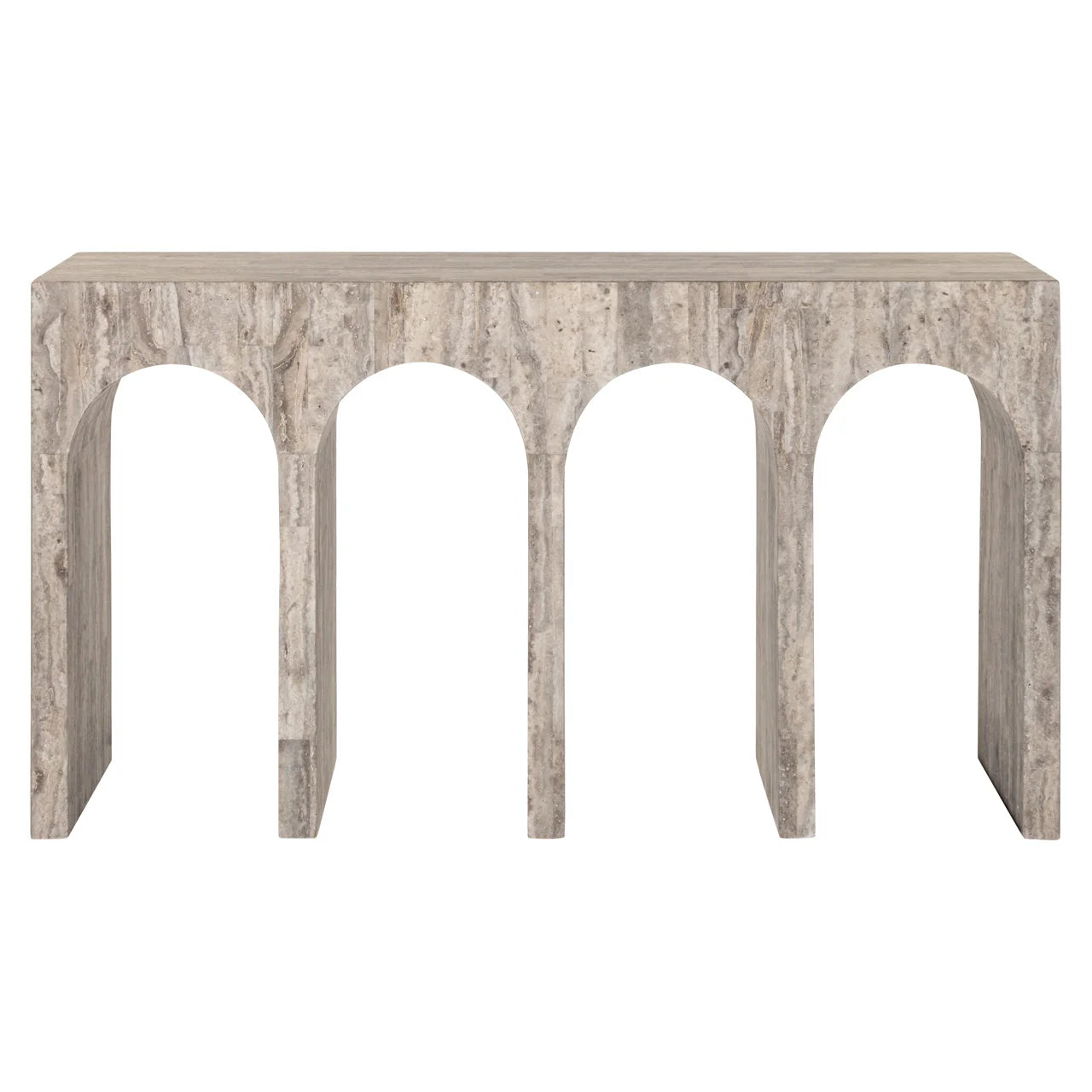Richmond Interiors La Rague Natural Grey Travertine Console Table