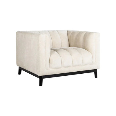 Richmond Interiors Beaudy Lounge Armchair White Chenille Fabric