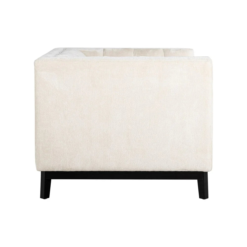 Richmond Interiors Beaudy Lounge Armchair White Chenille Fabric