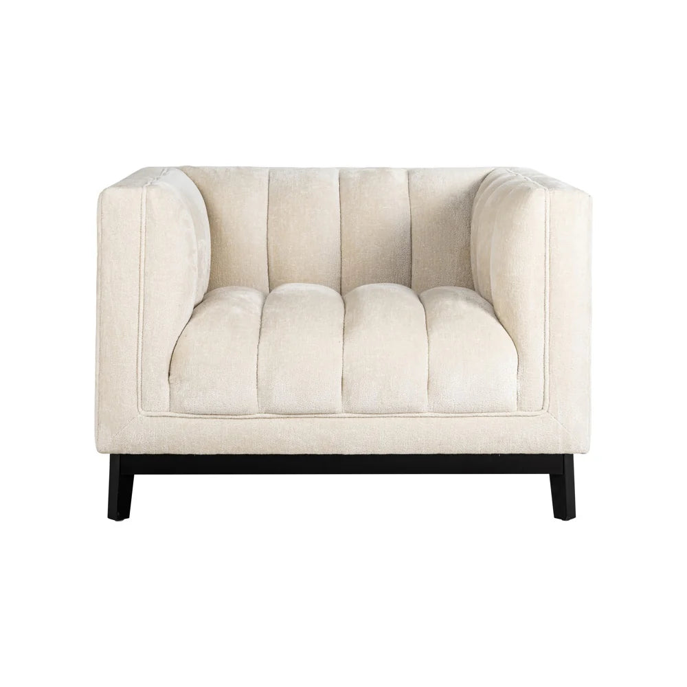 Richmond Interiors Beaudy Lounge Armchair White Chenille Fabric
