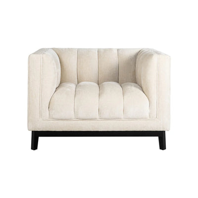 Richmond Interiors Beaudy Lounge Armchair White Chenille Fabric