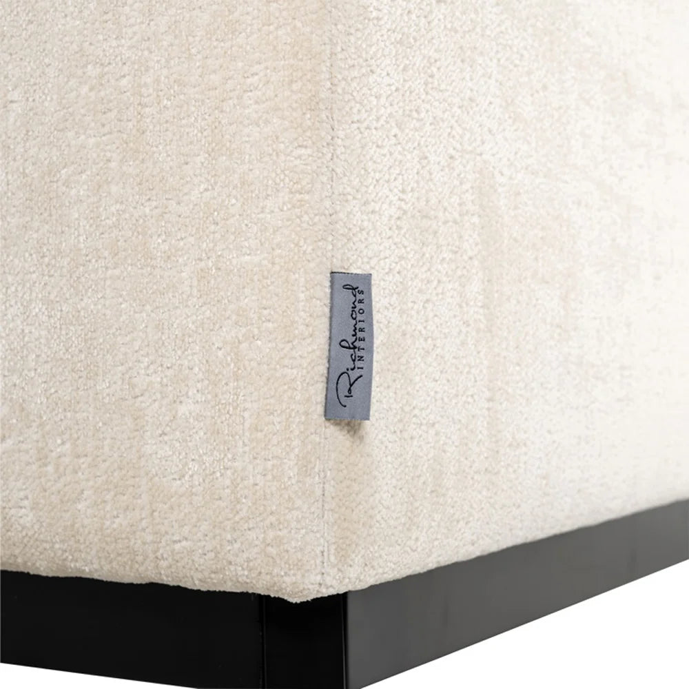 Richmond Interiors Beaudy Lounge Armchair White Chenille Fabric