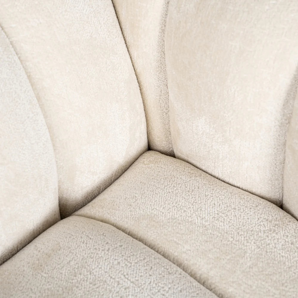 Richmond Interiors Beaudy Lounge Armchair White Chenille Fabric