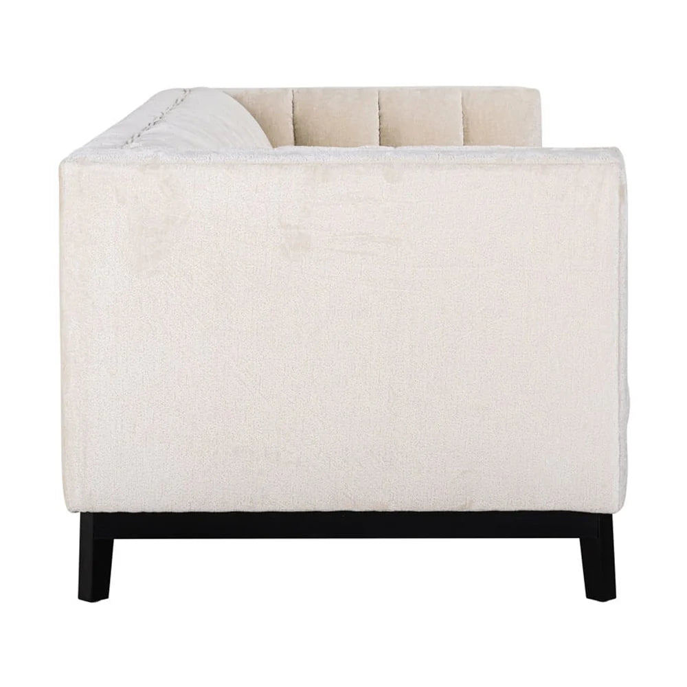 Richmond Interiors Beaudy 4 Seater Sofa White Chenille Fabric