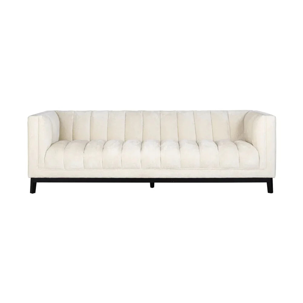 Richmond Interiors Beaudy 4 Seater Sofa White Chenille Fabric