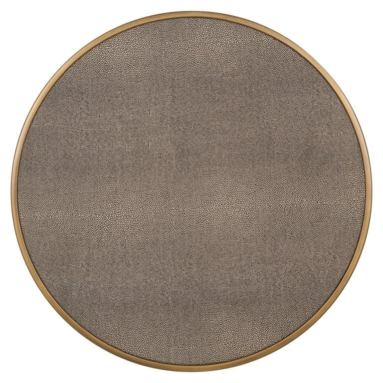 Richmond Interiors Bloomville Shagreen Faux Leather Top Round Side Tables (Set of 2) PRE ORDER JUNE 2025