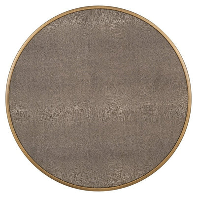 Richmond Interiors Bloomville Shagreen Faux Leather Top Round Side Tables (Set of 2) PRE ORDER JUNE 2025