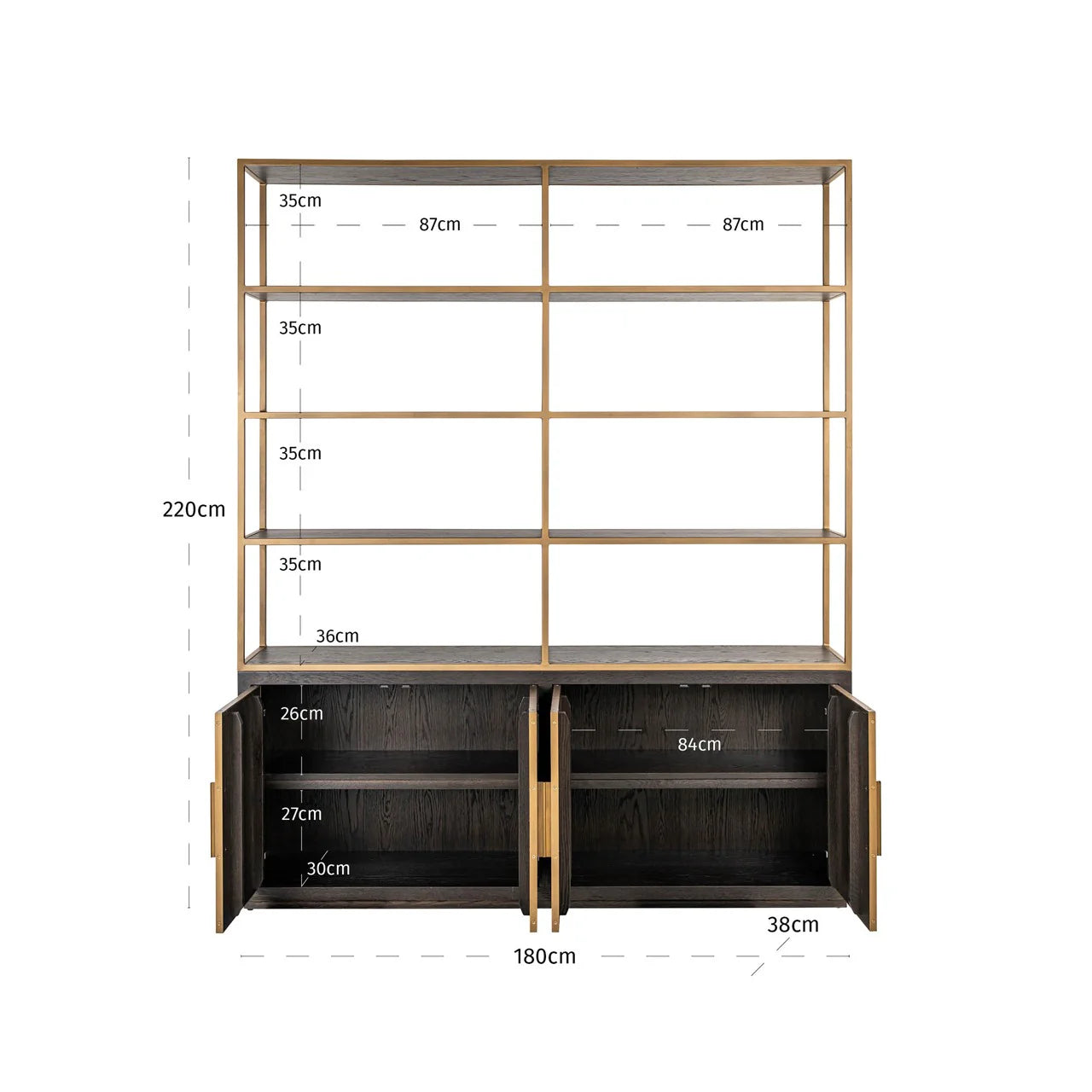 Richmond Interiors  Carter Large 4 Door Display Unit