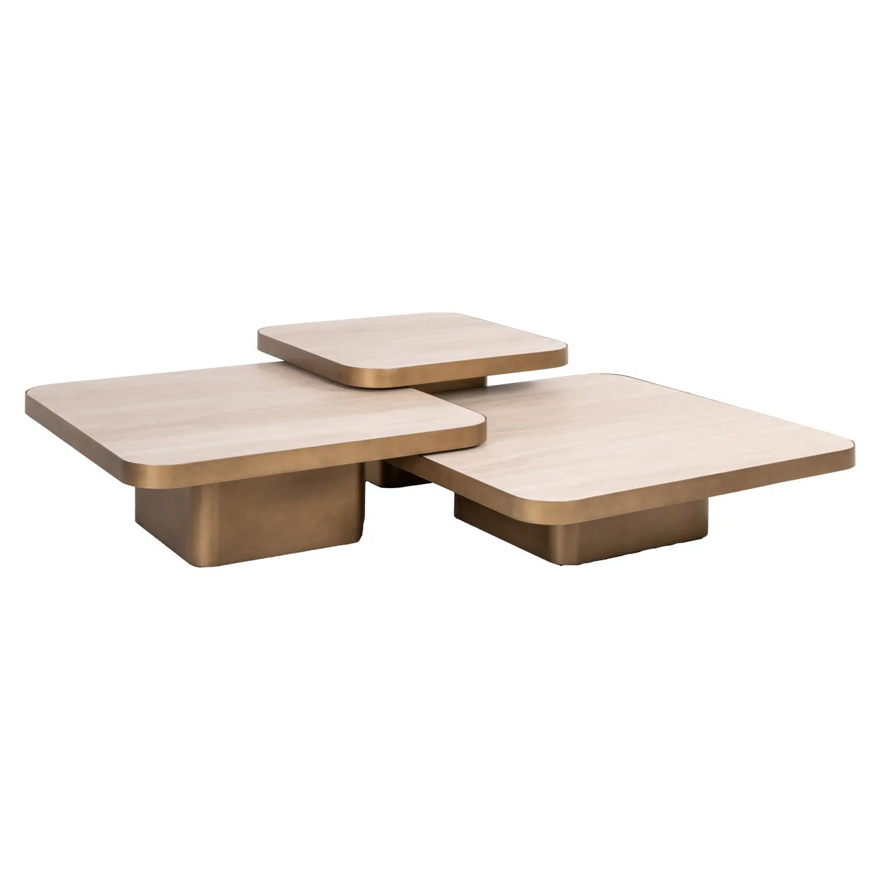 Richmond Interiors Cumulus Set of 3 Ceramic Beige Coffee Tables