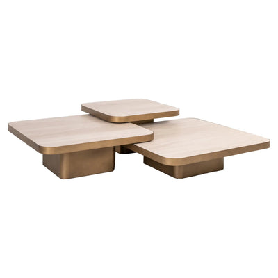 Richmond Interiors Cumulus Set of 3 Ceramic Beige Coffee Tables