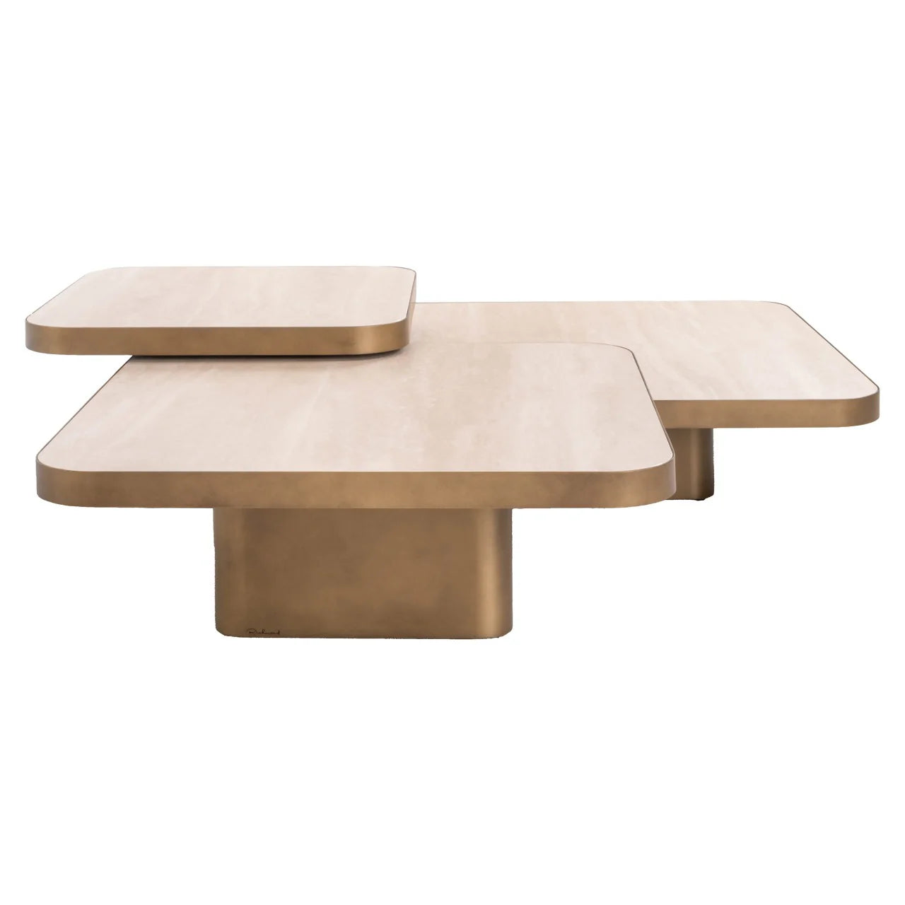 Richmond Interiors Cumulus Set of 3 Ceramic Beige Coffee Tables