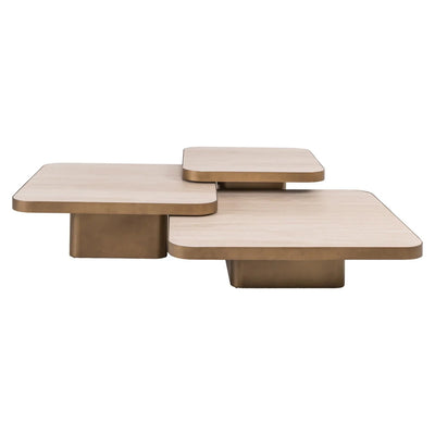 Richmond Interiors Cumulus Set of 3 Ceramic Beige Coffee Tables