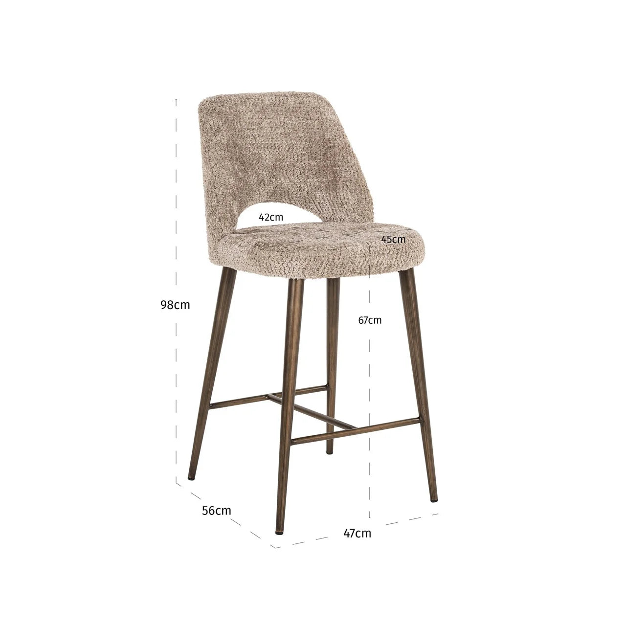 Richmond Interiors Delphine Lovely Nature Counter Stool