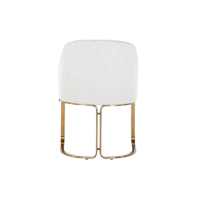 Richmond Interiors Carlton White Boucle Gold Velvet Dining Chair