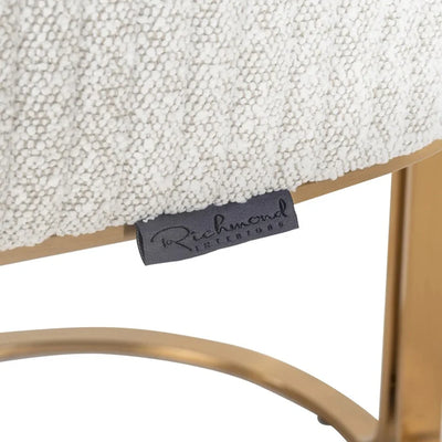 Richmond Interiors Carlton White Boucle Gold Velvet Dining Chair