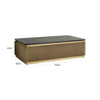 Richmond Interiors Ironville Rectangular Golden Coffee Table