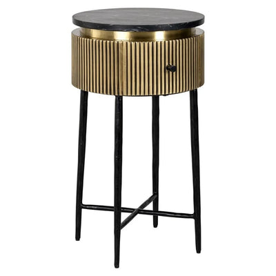 Richmond Interiors Ironville Golden 1 Drawer Side Table