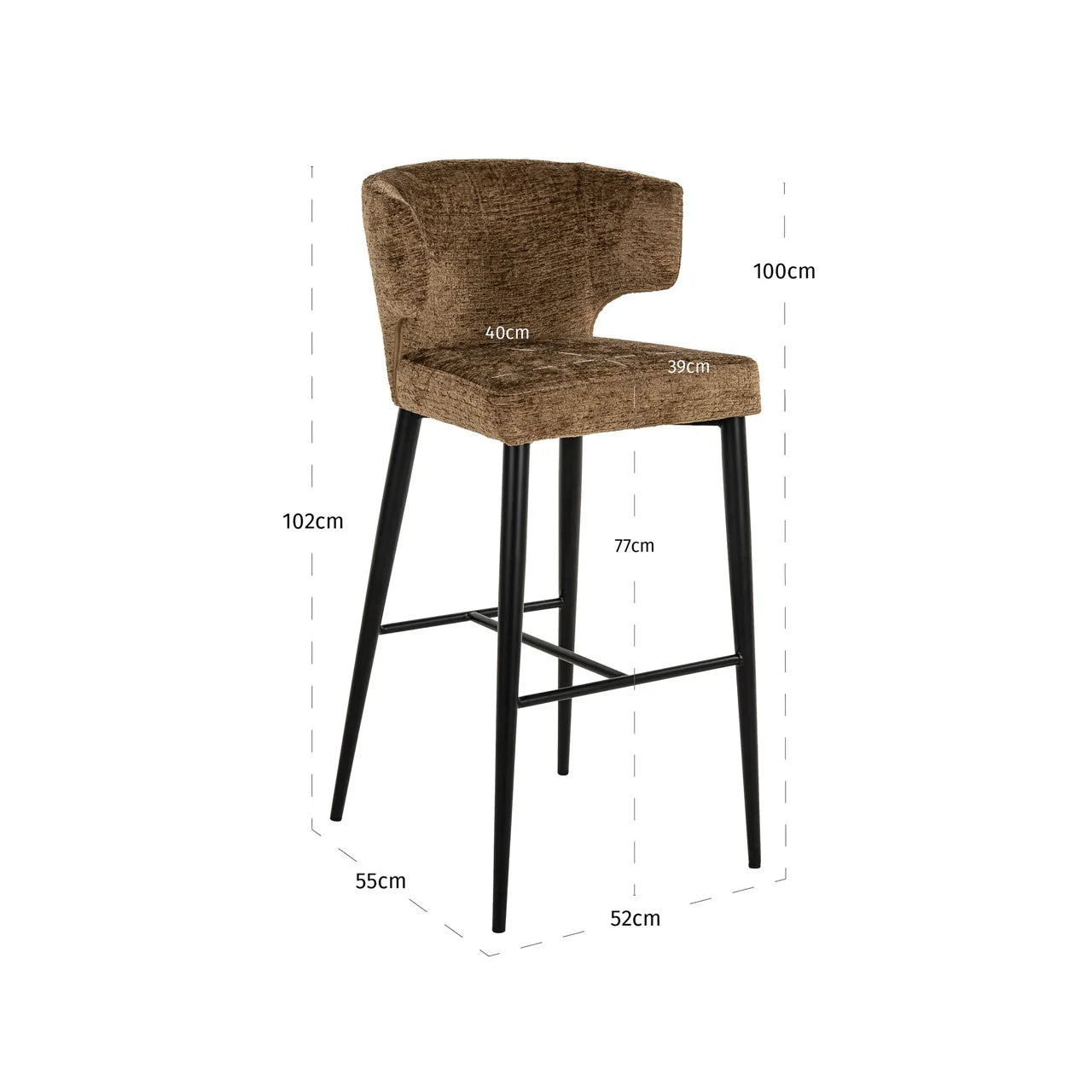 Richmond Interiors Taylor Brandy Fusion Bar Stool