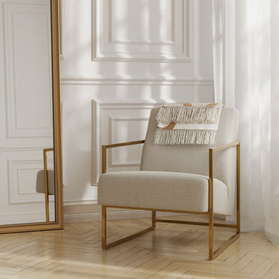 Manhattan Designs Ritz Beige and Gold Chair