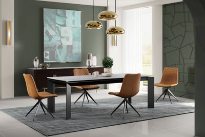 Scorpio GATE 160-220cm White Ceramic Marble Side Extending Dining Table