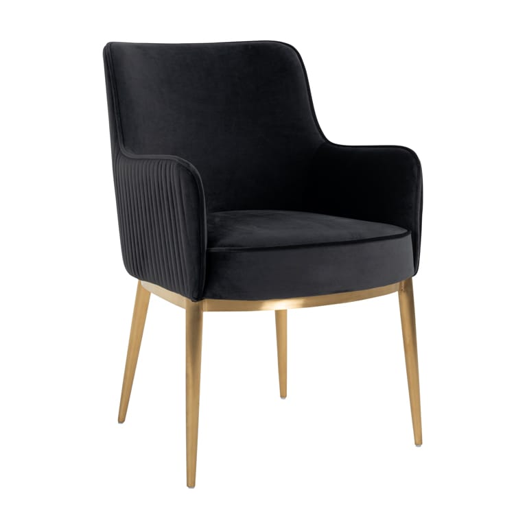 Richmond Interiors Breeze Antracite Velvet Brushed Gold Bucket Chair