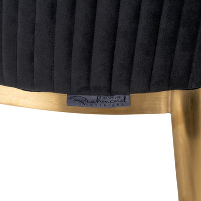 Richmond Interiors Breeze Antracite Velvet Brushed Gold Bucket Chair