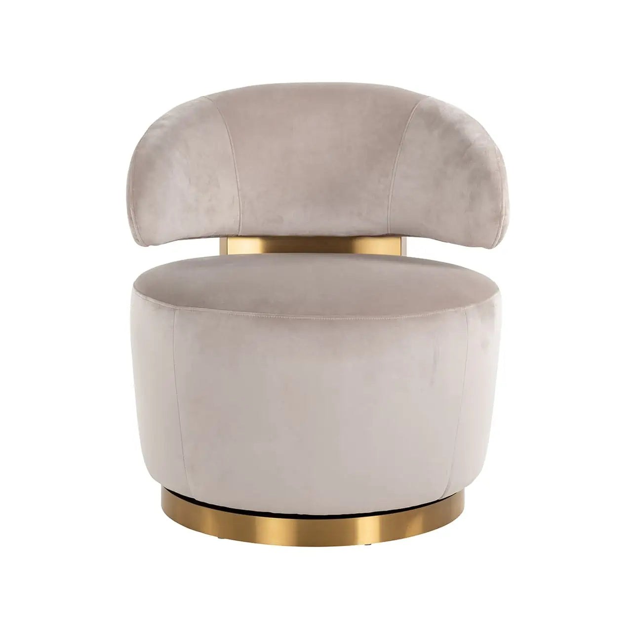 Richmond Interiors Swivel Chair Maxime Khaki Velvet Fire Retardant