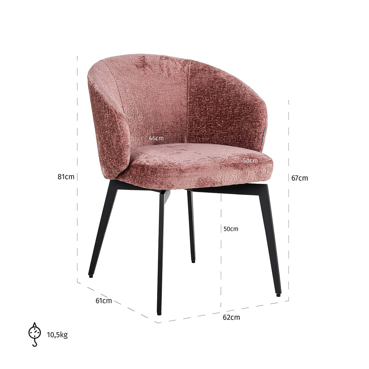 Richmond Interiors Amphara Rose Pink Chenille Bucket Chair