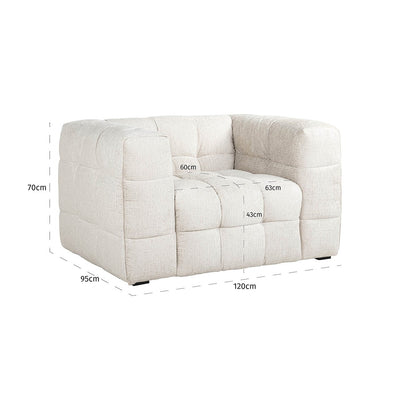 Richmond Interiors Merrol Fusion Cream Chenille Bubble Armchair