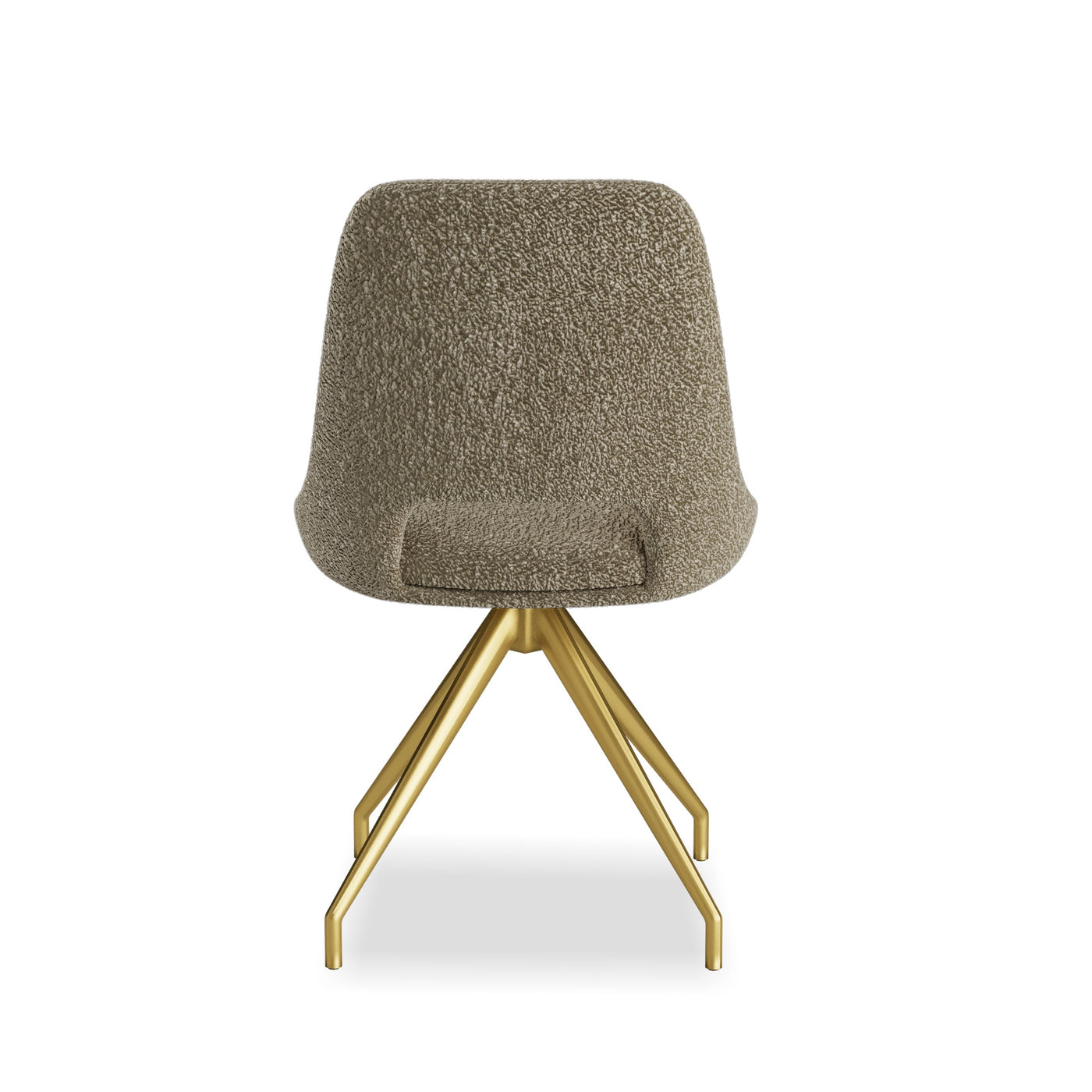 Leon Boucle Fabric Swivel Dining Chairs With Gold Metal Legs - Pairs - 2 Colours