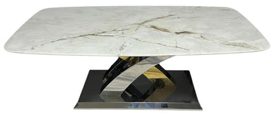 Lucy X Leg Gold Marble 120cm Coffee Table In 2 Colours